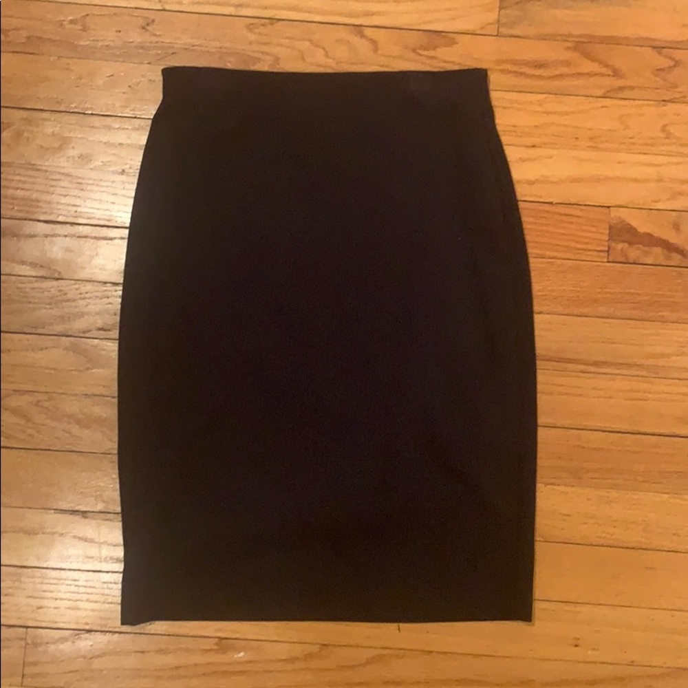 Navy philosophy knit pencil skirt